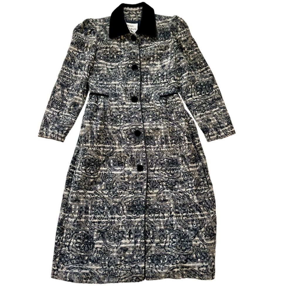 Albert Nipon “Coature” Long Wool Mohair Alpaca Coat Made In Italy Women’s 6
